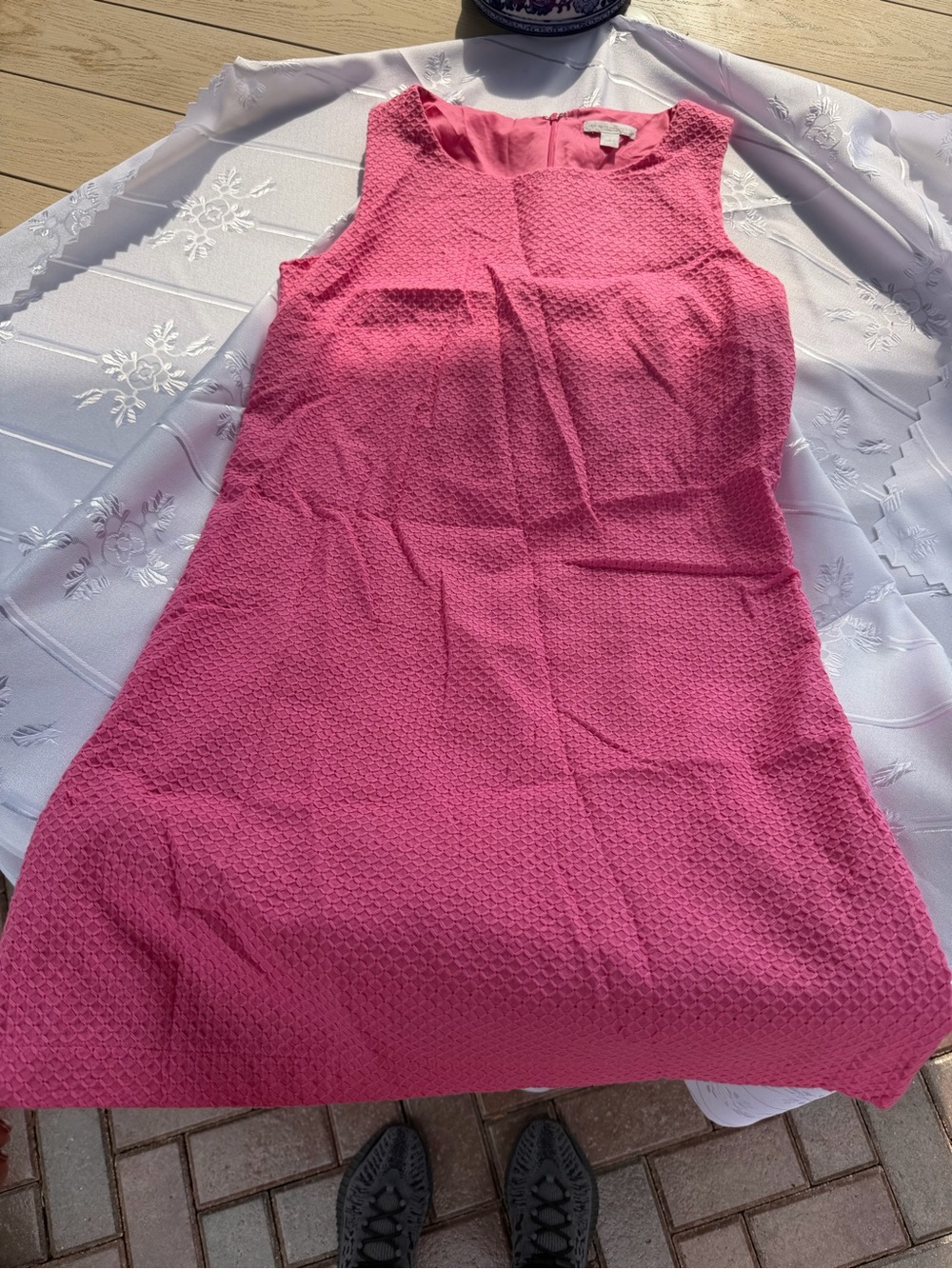 New York & Company Pink Textured Sleeveless A-Line Dress Size 4